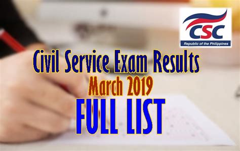march 2019 civil service exam result|Civil Service Exam Result March 2019 (CSE.